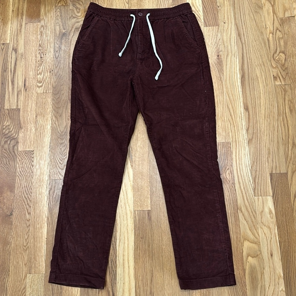 J. Crew Elastic Waist Maroon Corduroy Regular Fit